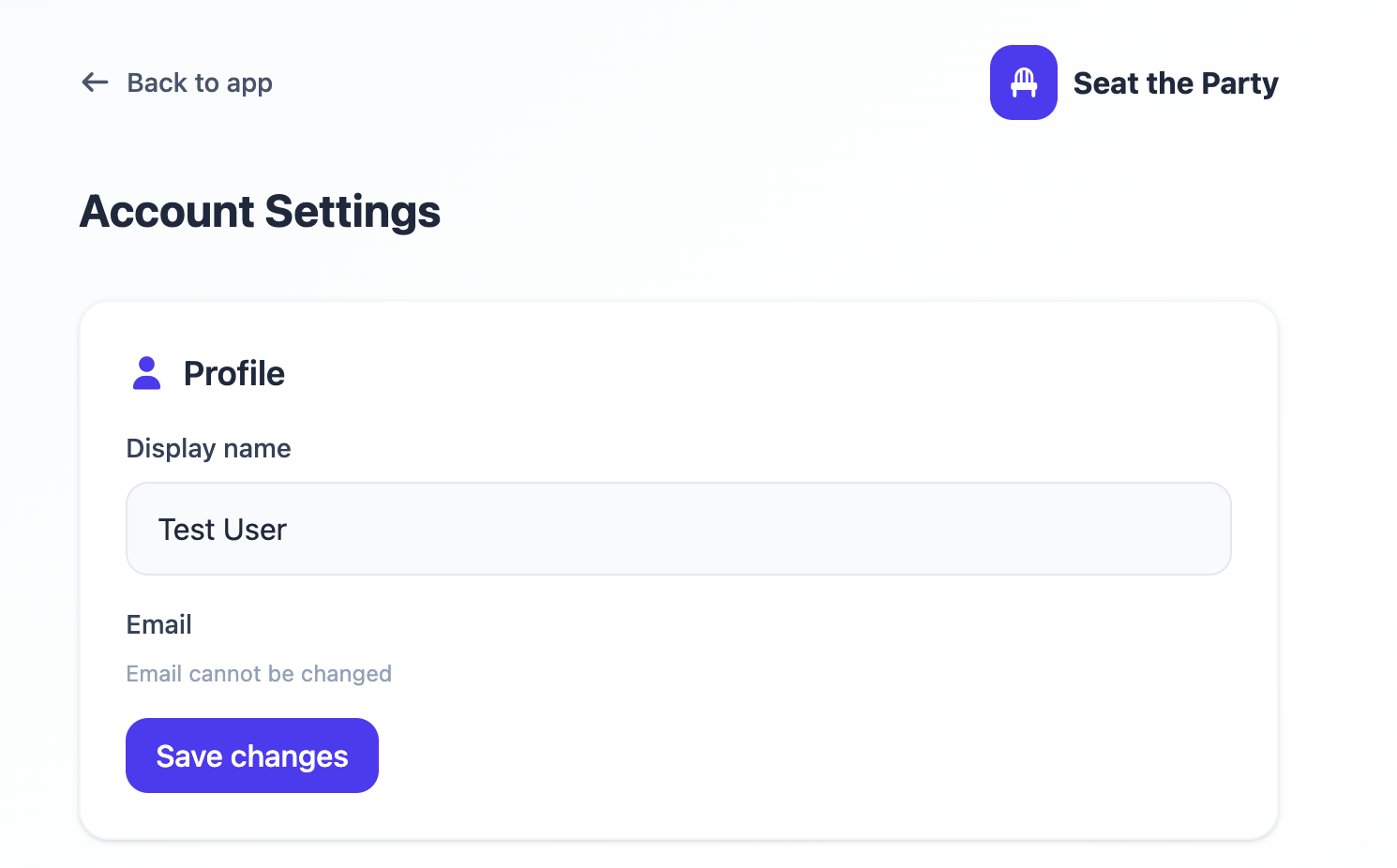 Profile settings